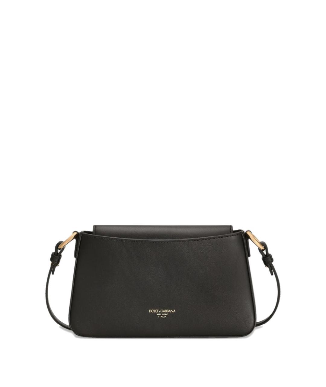 DOLCE&GABBANA Черная кожаная сумка через плечо, фото 3