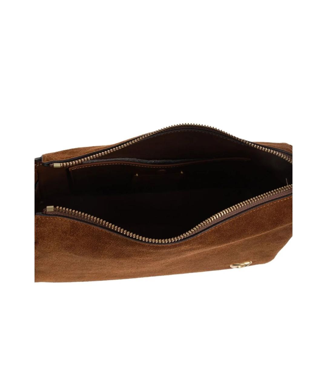 COACH Коричневая кожаная сумка через плечо, фото 4