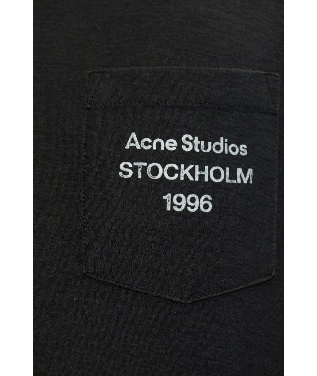 ACNE STUDIOS Черная хлопковая футболка, фото 5