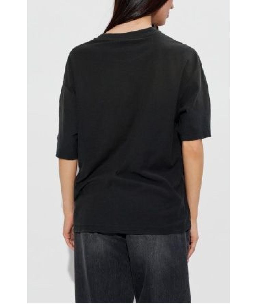 ACNE STUDIOS Черная хлопковая футболка, фото 3
