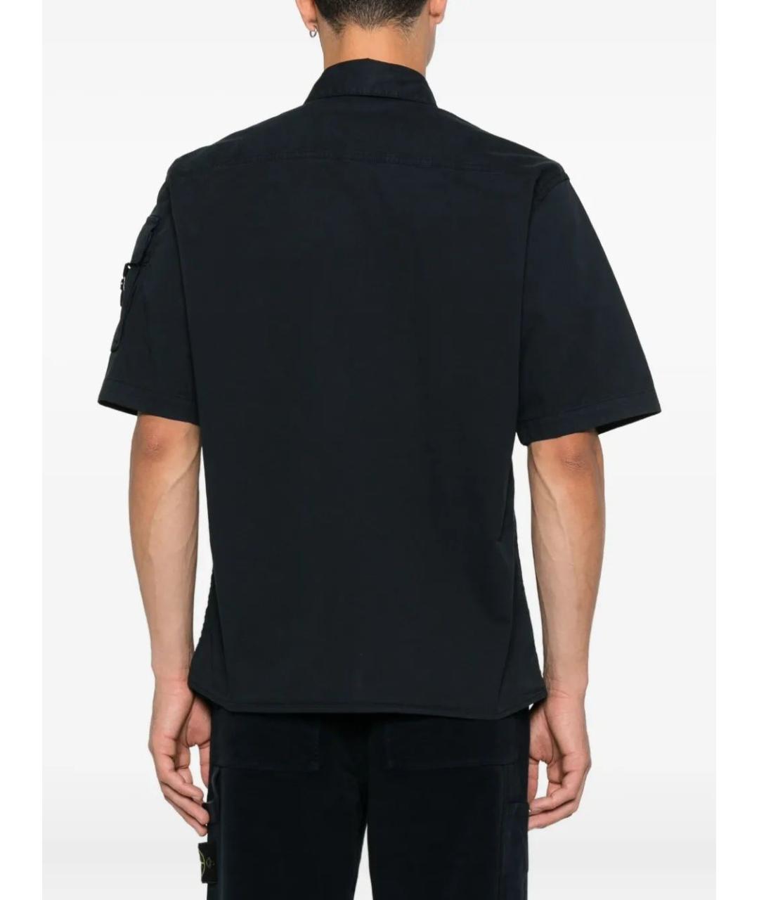 STONE ISLAND Темно-синяя хлопковая кэжуал рубашка, фото 4