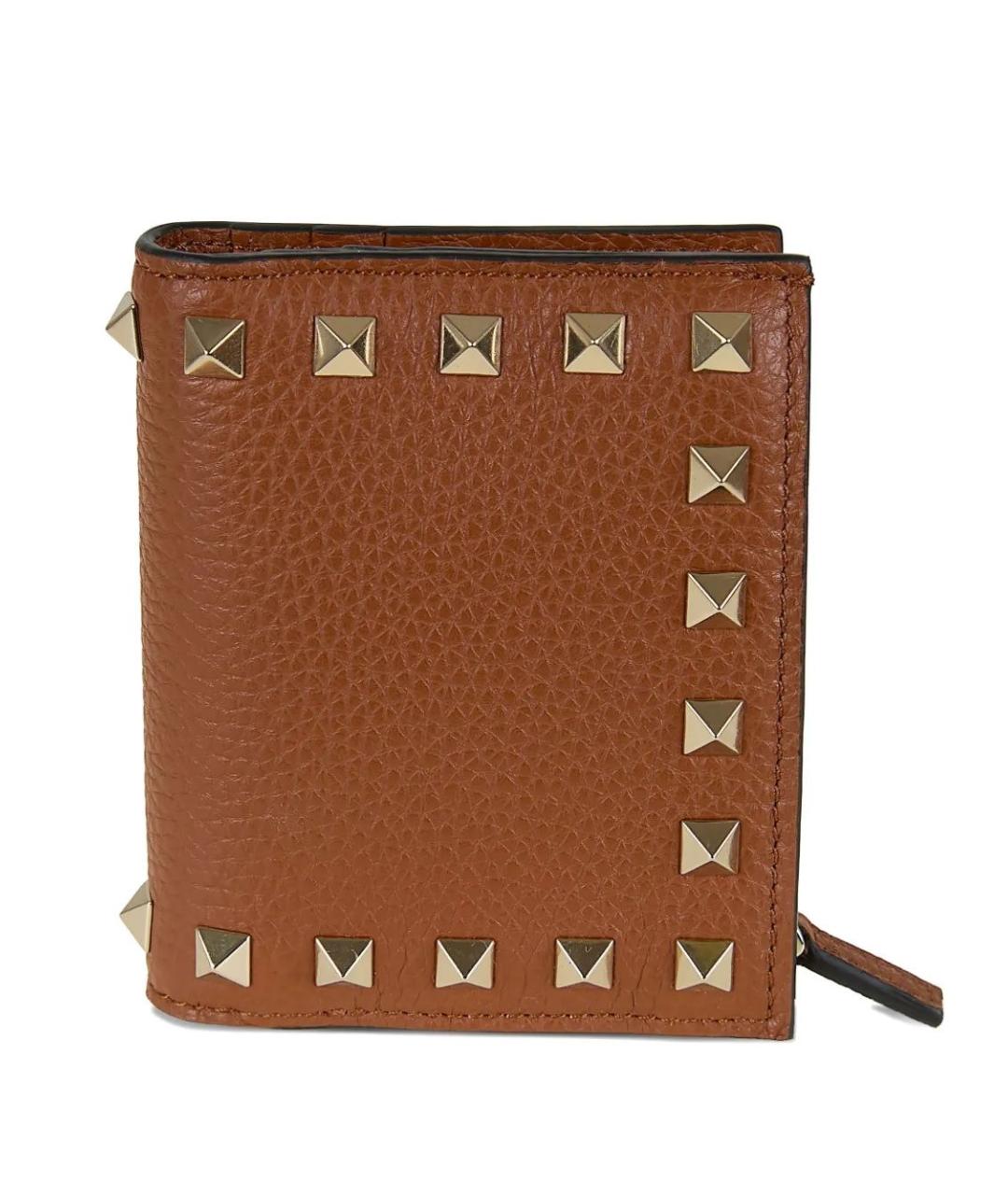 VALENTINO Коричневый кожаный кошелек, фото 1