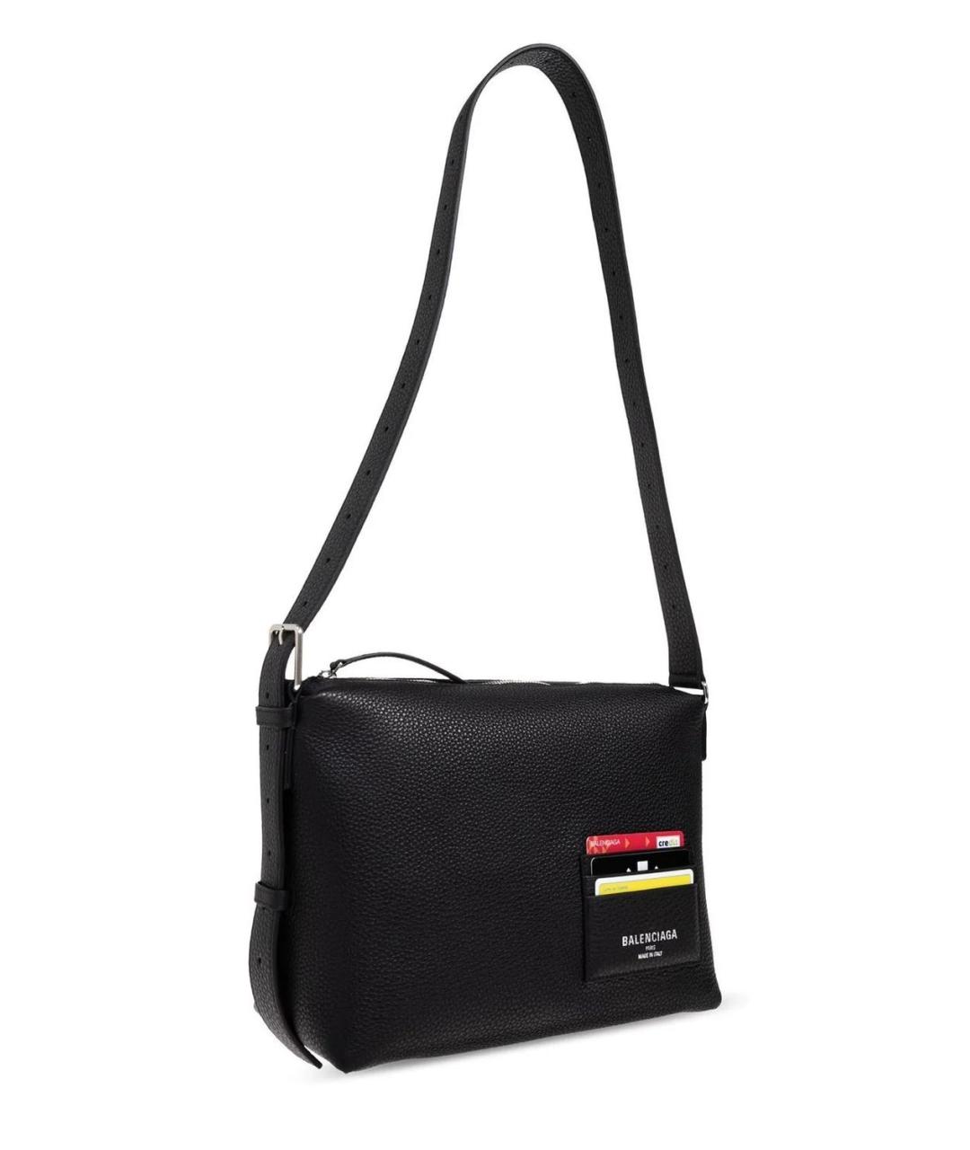 BALENCIAGA Черная кожаная сумка на плечо, фото 3