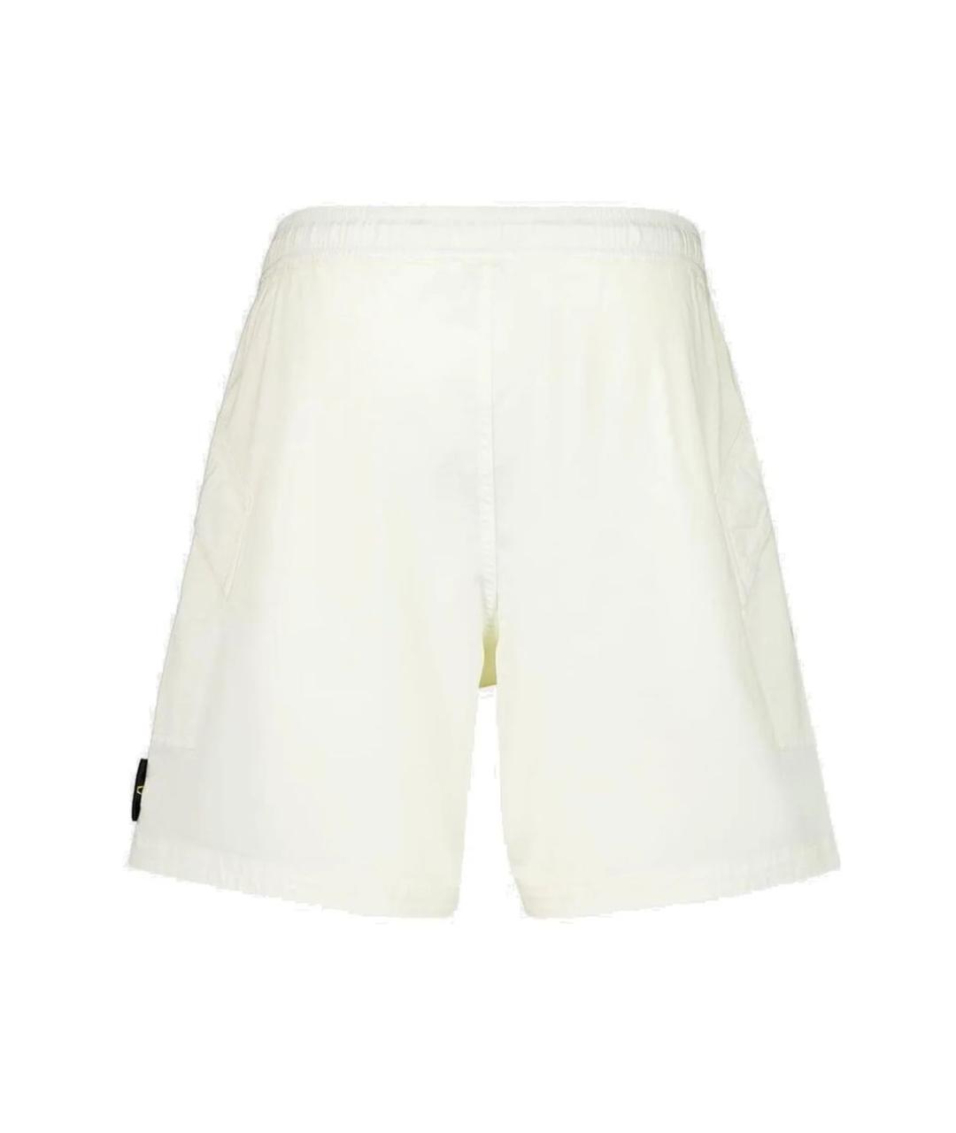 STONE ISLAND Белые хлопковые шорты, фото 2