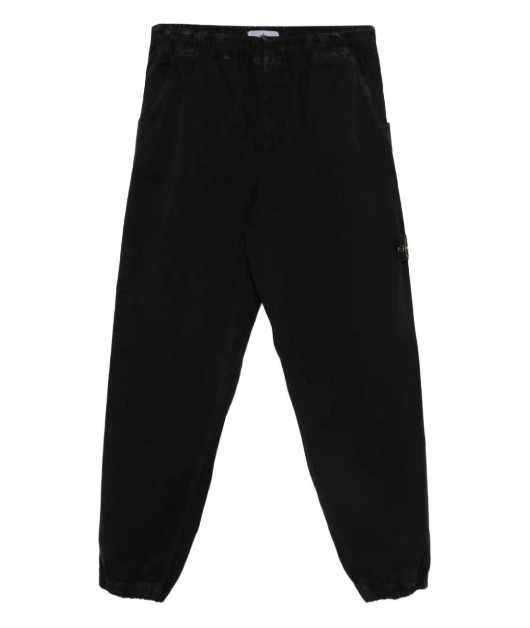STONE ISLAND Черные хлопковые повседневные брюки, фото 1