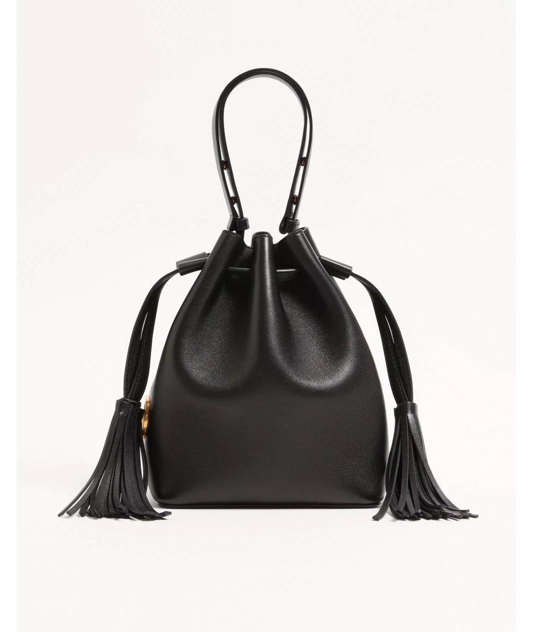 VALENTINO Черная кожаная сумка тоут, фото 5