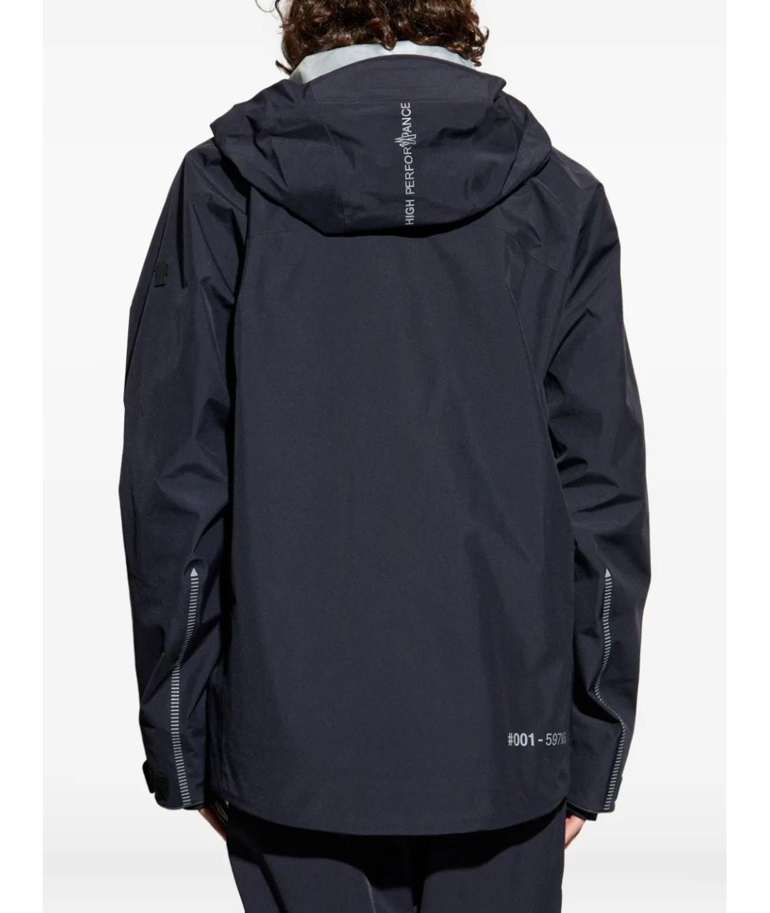 MONCLER Темно-синяя полиамидовая куртка, фото 4