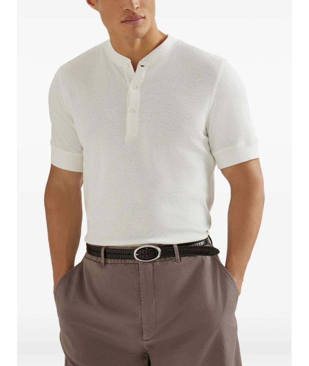 BRUNELLO CUCINELLI Белый хлопковый джемпер / свитер, фото 2