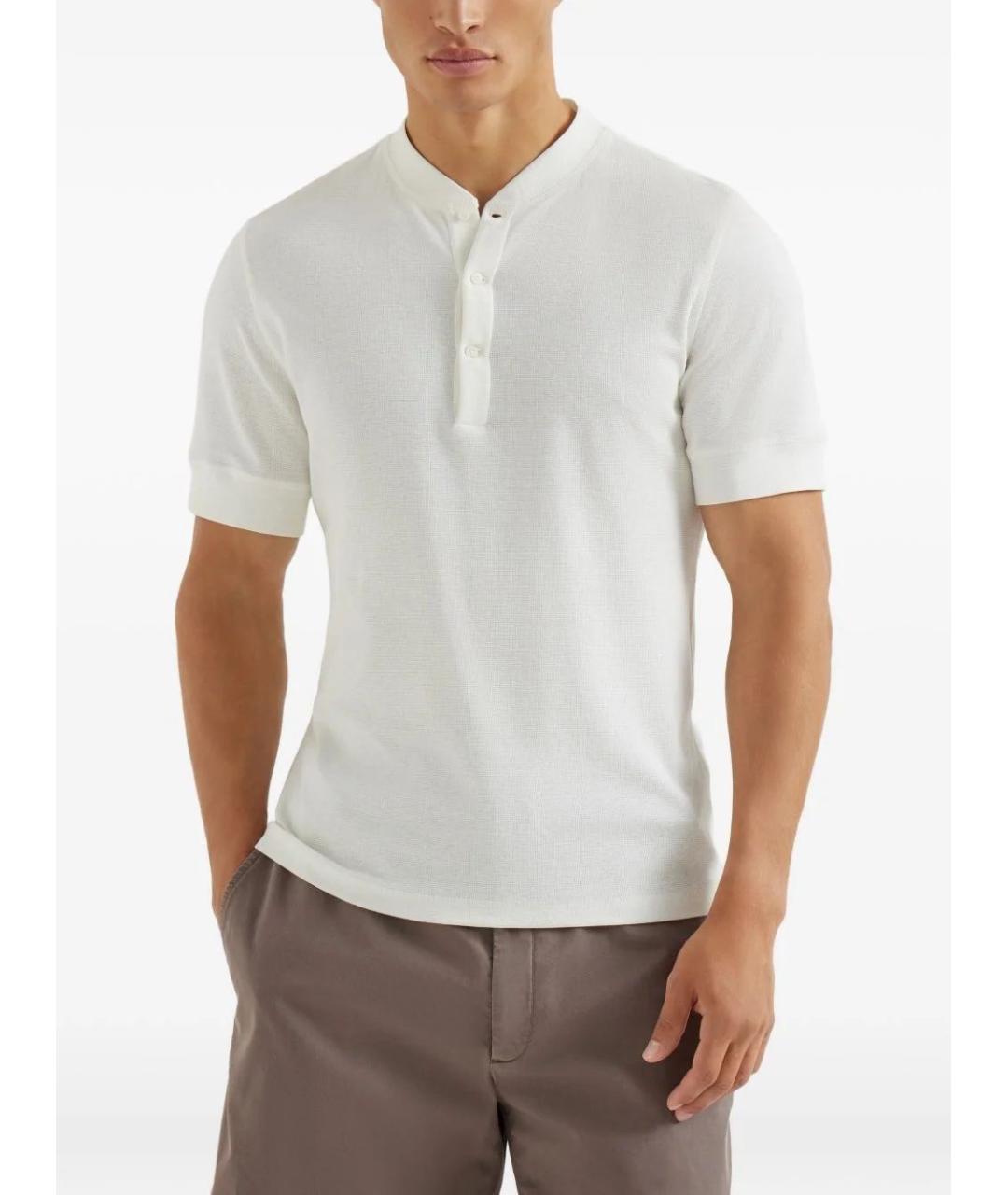 BRUNELLO CUCINELLI Белый хлопковый джемпер / свитер, фото 3