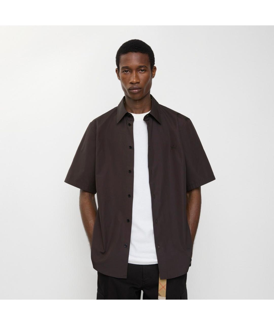 BURBERRY Коричневая хлопковая кэжуал рубашка, фото 2