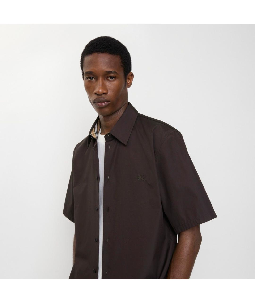 BURBERRY Коричневая хлопковая кэжуал рубашка, фото 3