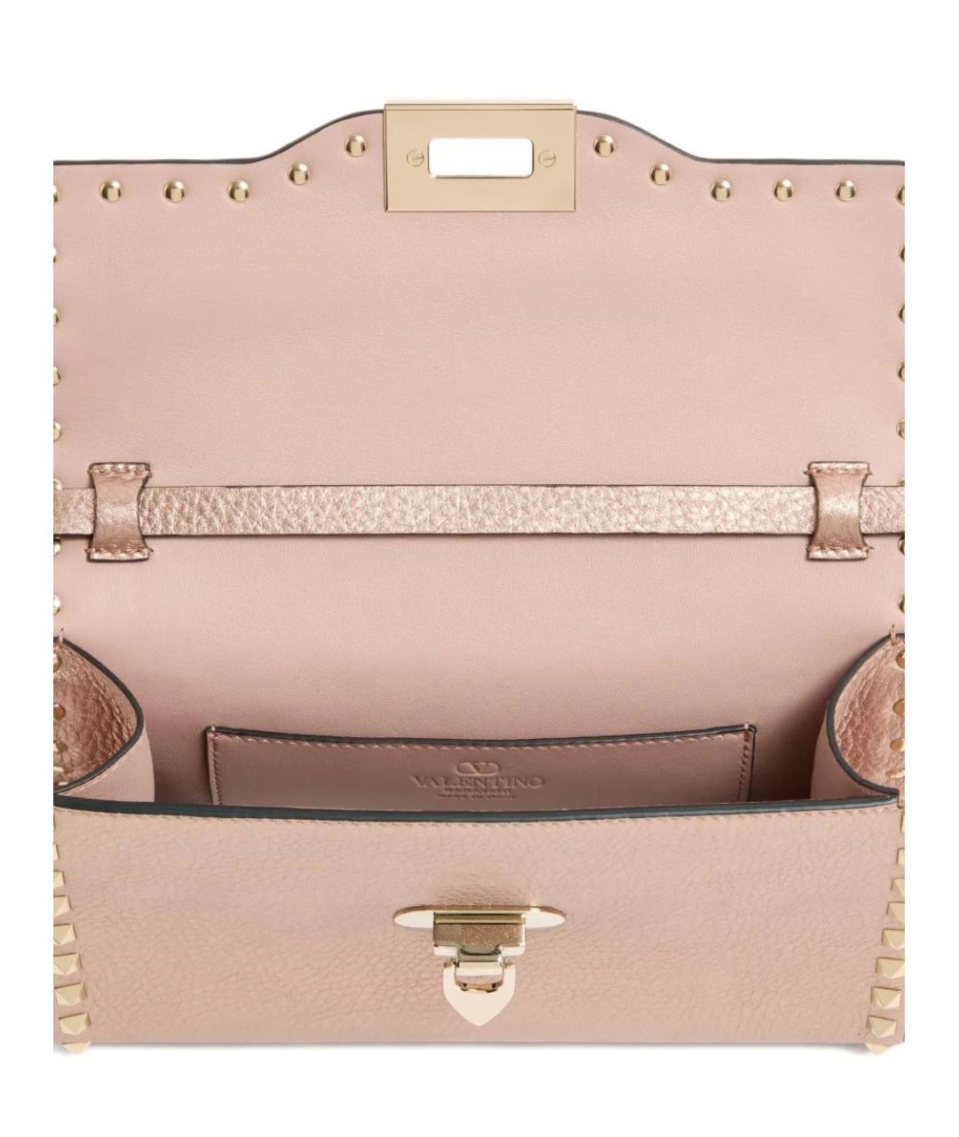 VALENTINO Розовая кожаная сумка через плечо, фото 5