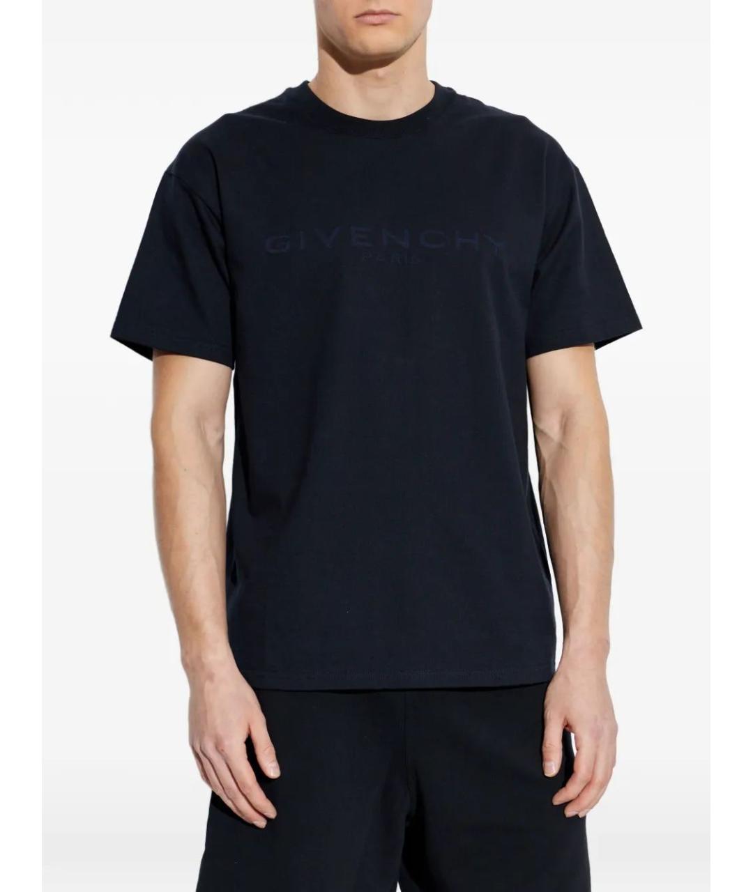 GIVENCHY Темно-синяя хлопковая футболка, фото 3