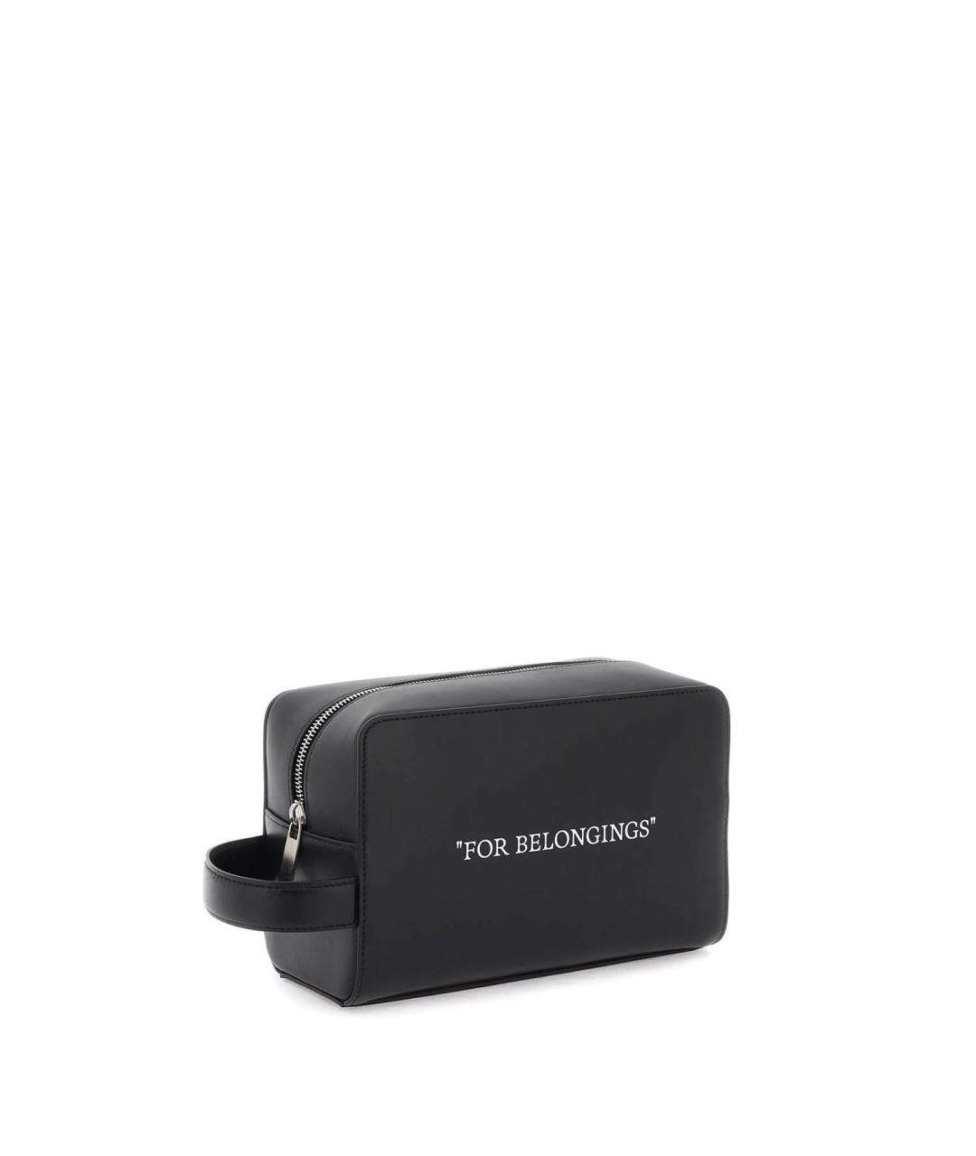 OFF-WHITE Черная кожаная барсетка, фото 4