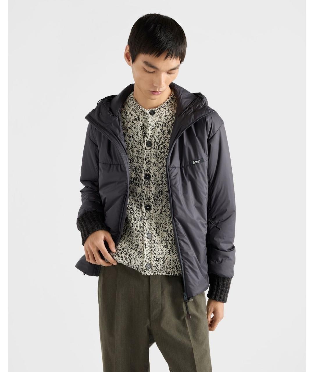 PRADA Антрацитовая полиамидовая куртка, фото 3