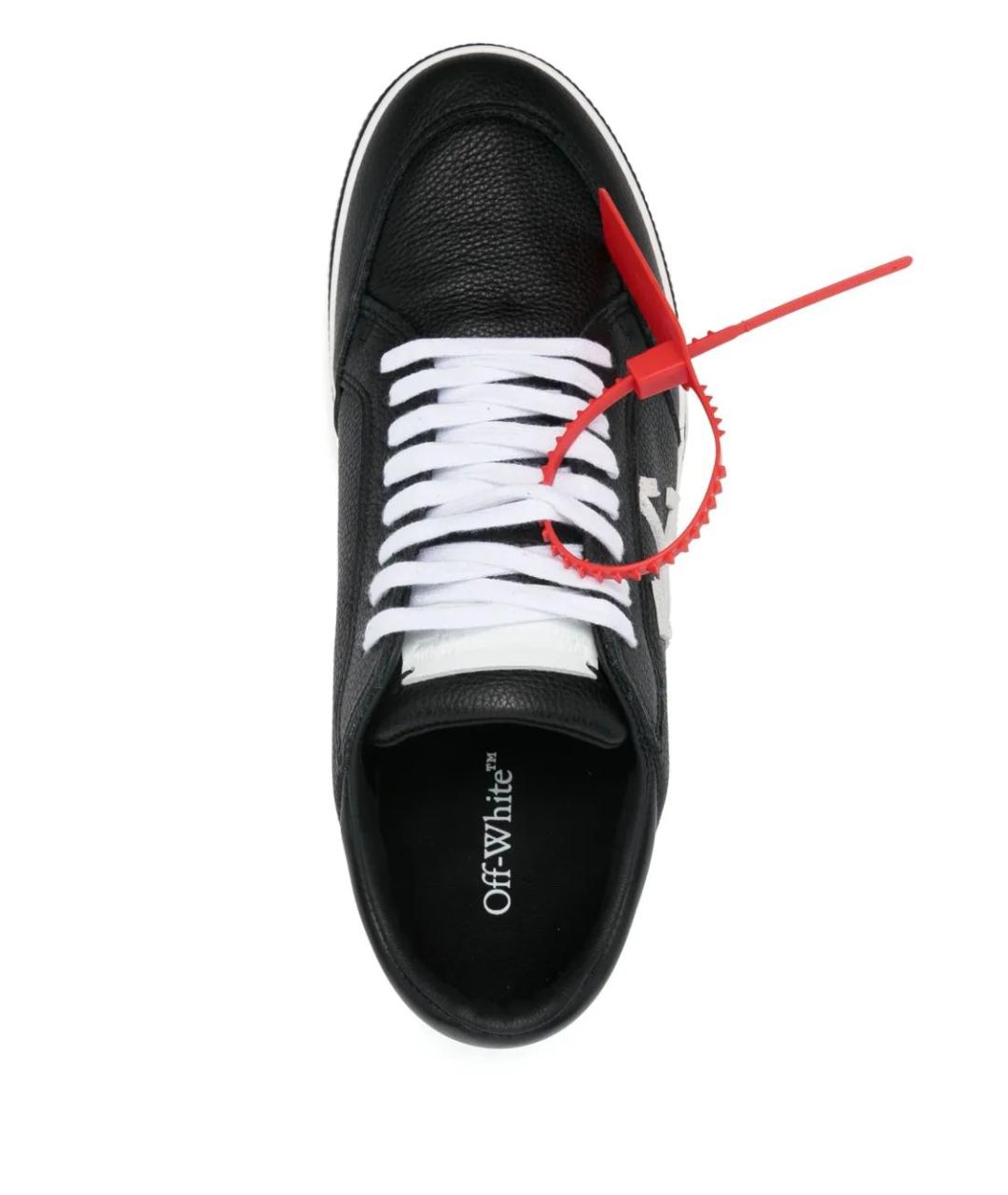 OFF-WHITE Черные кожаные низкие кроссовки / кеды, фото 4