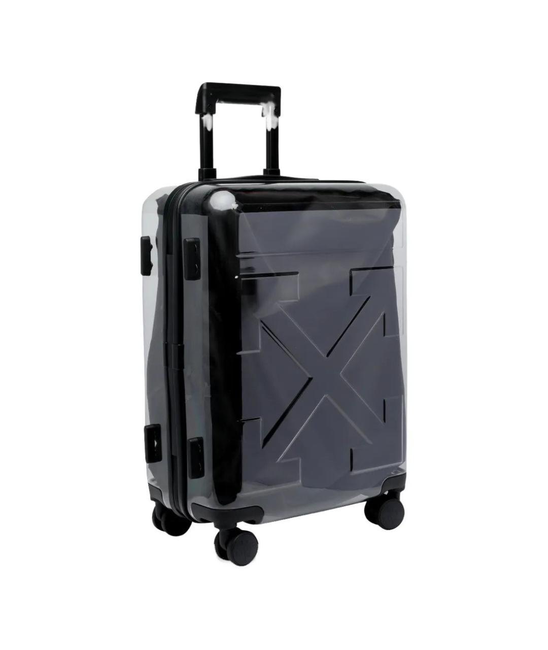 OFF-WHITE Черный чемодан, фото 3