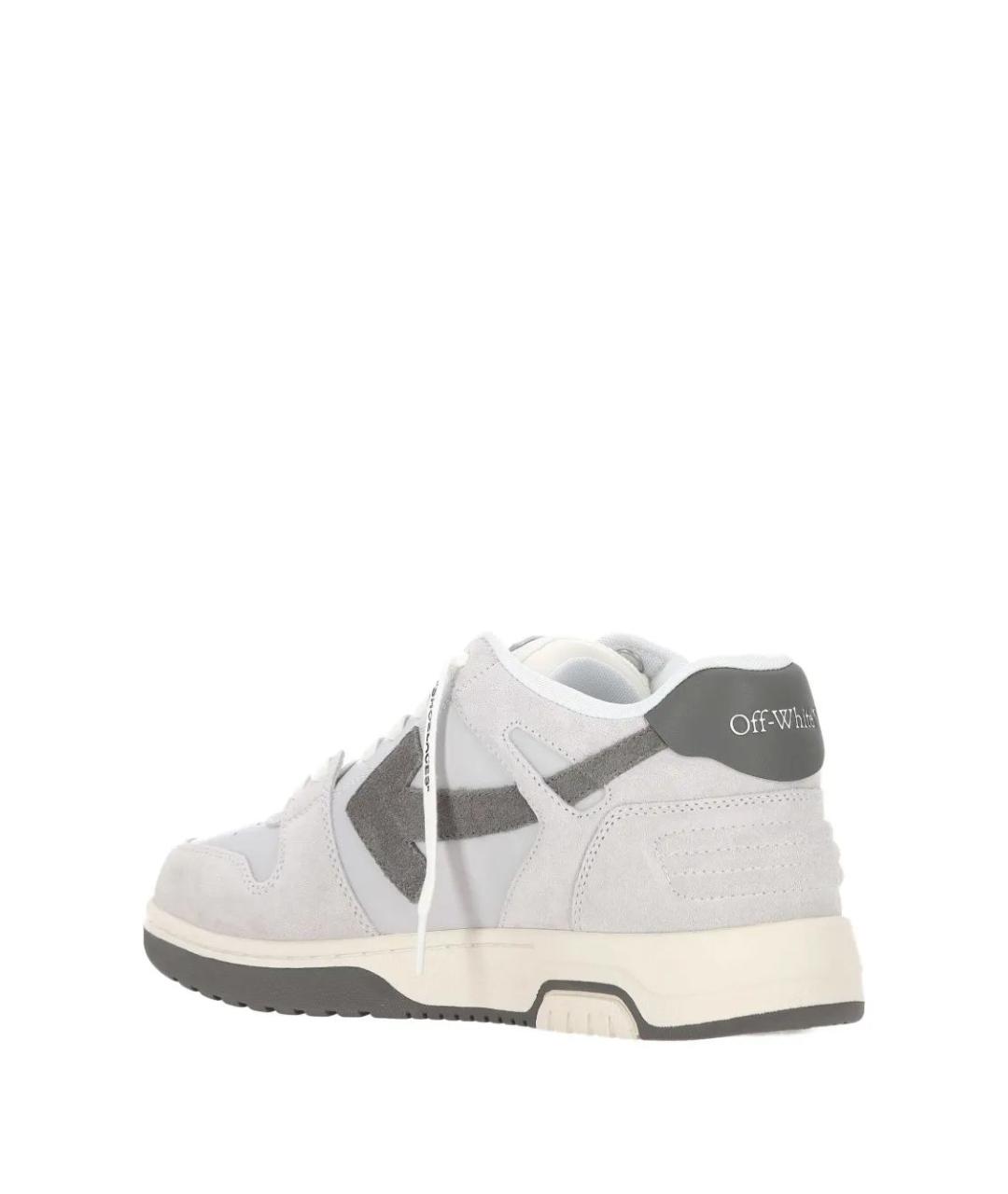 OFF-WHITE Серые замшевые низкие кроссовки / кеды, фото 4