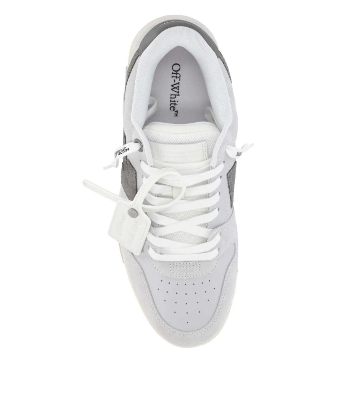 OFF-WHITE Серые замшевые низкие кроссовки / кеды, фото 3