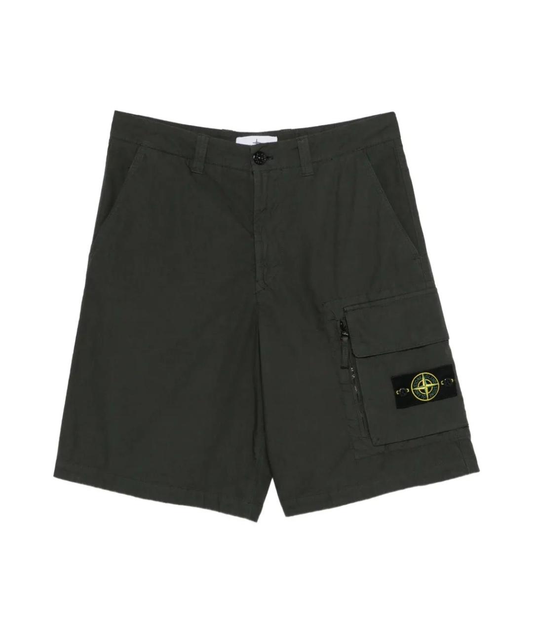 STONE ISLAND Зеленые хлопковые шорты, фото 1