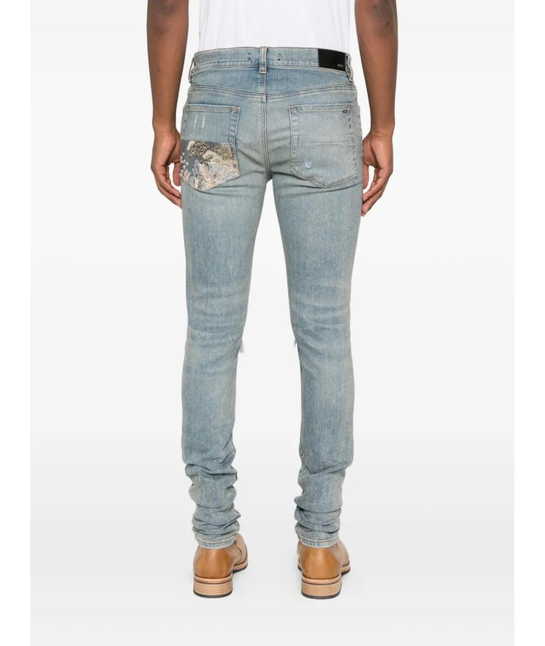 AMIRI Голубые хлопковые джинсы скинни, фото 3