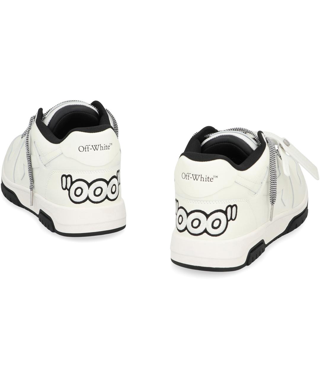 OFF-WHITE Белые кожаные низкие кроссовки / кеды, фото 4