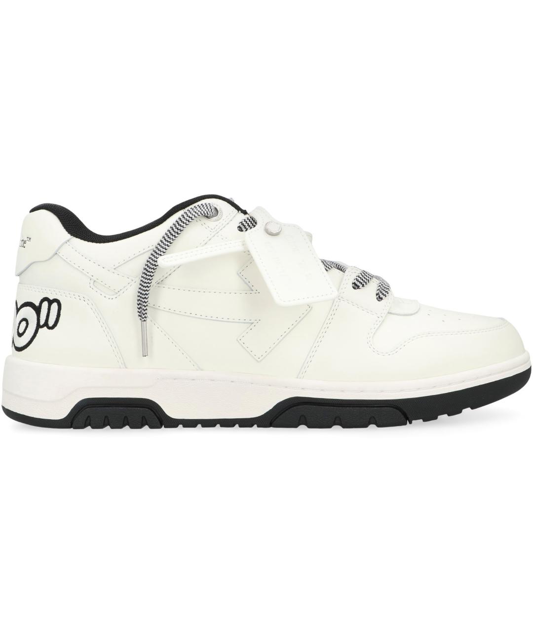 OFF-WHITE Белые кожаные низкие кроссовки / кеды, фото 2