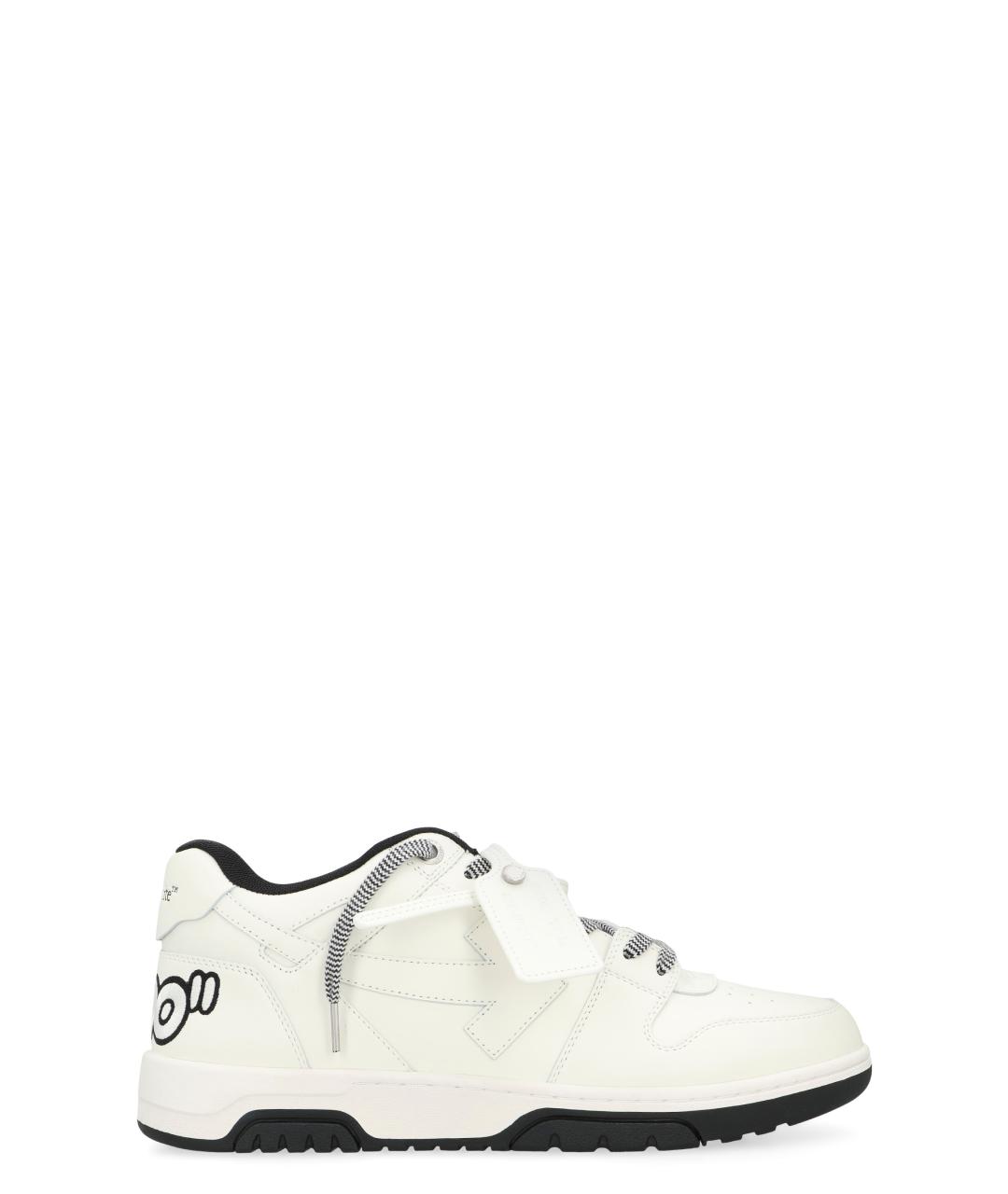 OFF-WHITE Белые кожаные низкие кроссовки / кеды, фото 1