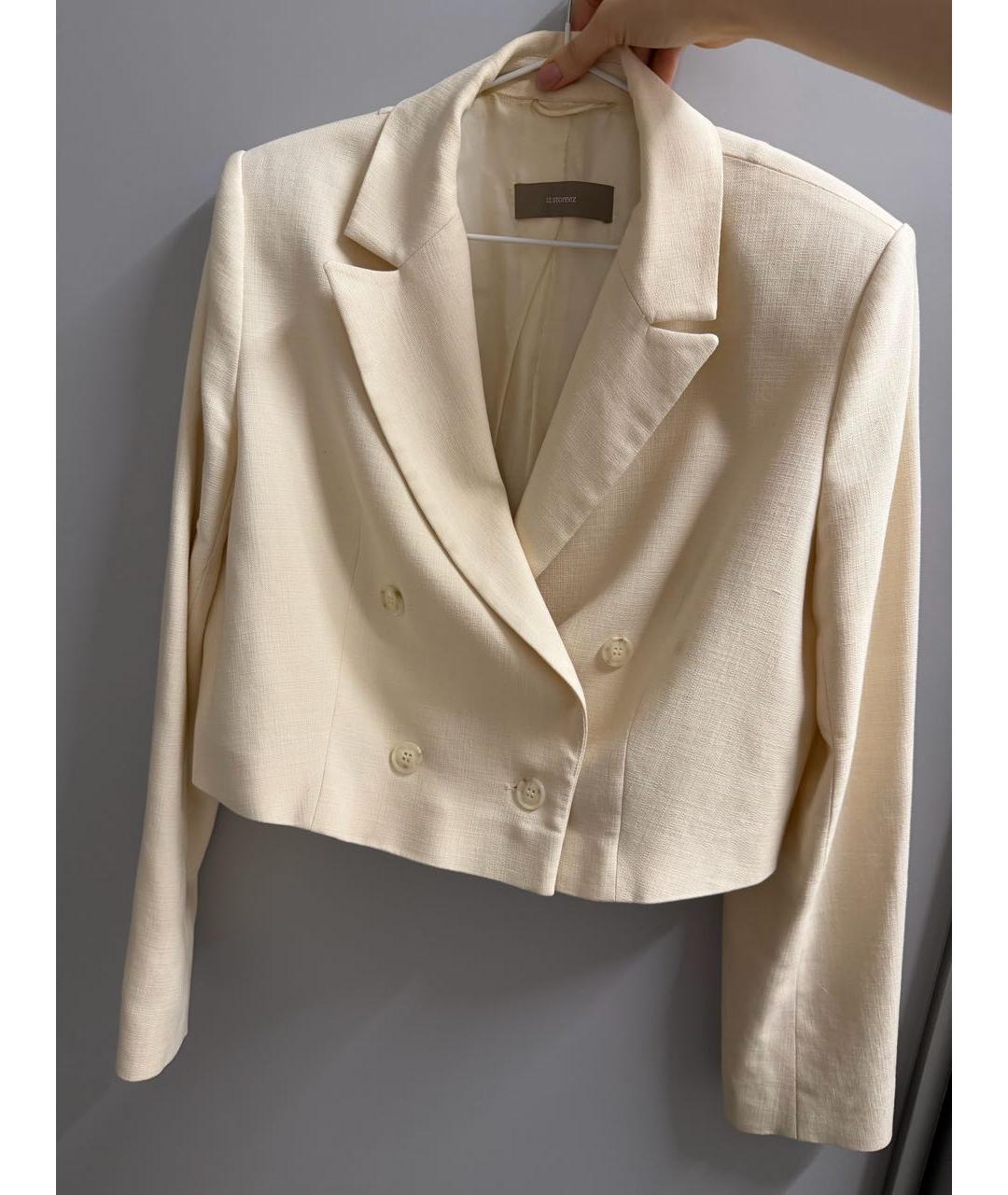 12 STOREEZ Бежевый вискозный жакет/пиджак, фото 6