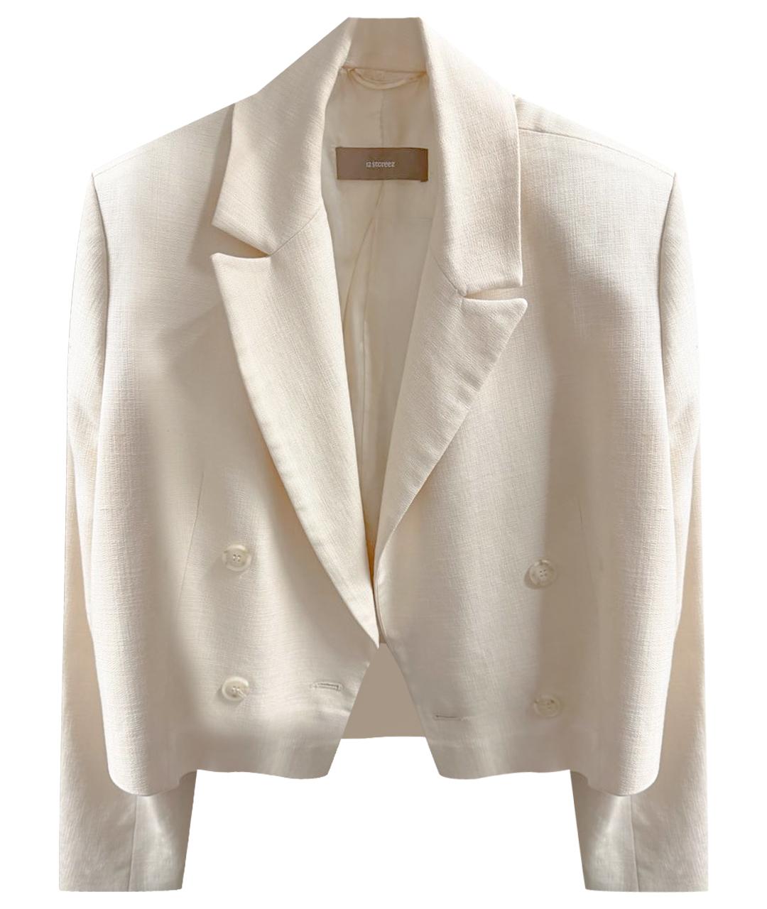 12 STOREEZ Бежевый вискозный жакет/пиджак, фото 1