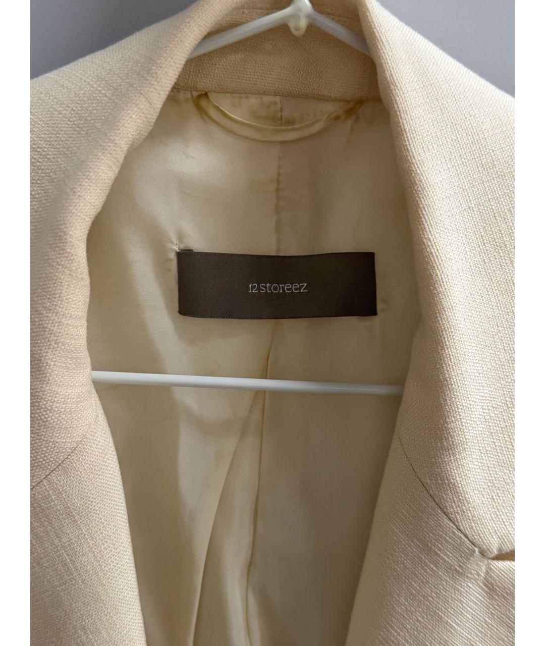 12 STOREEZ Бежевый вискозный жакет/пиджак, фото 3