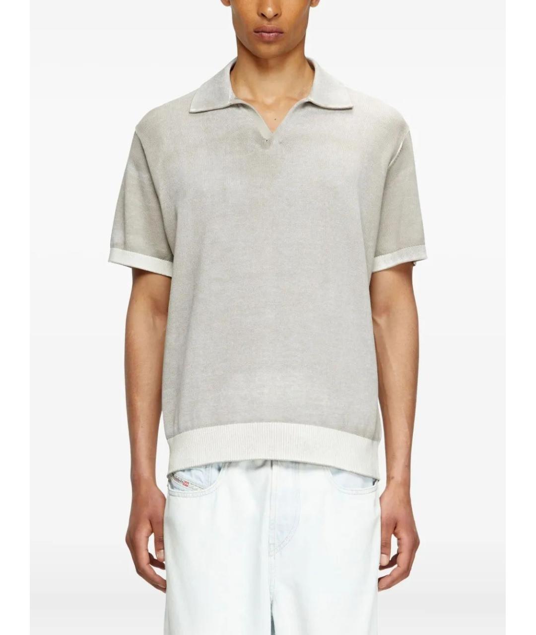 DIESEL Серое вискозное поло с коротким рукавом, фото 3