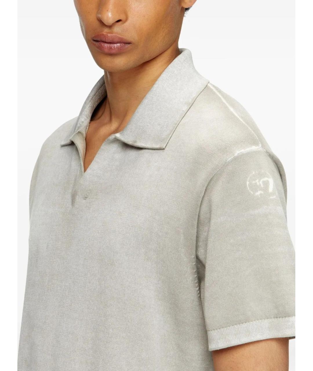 DIESEL Серое вискозное поло с коротким рукавом, фото 5