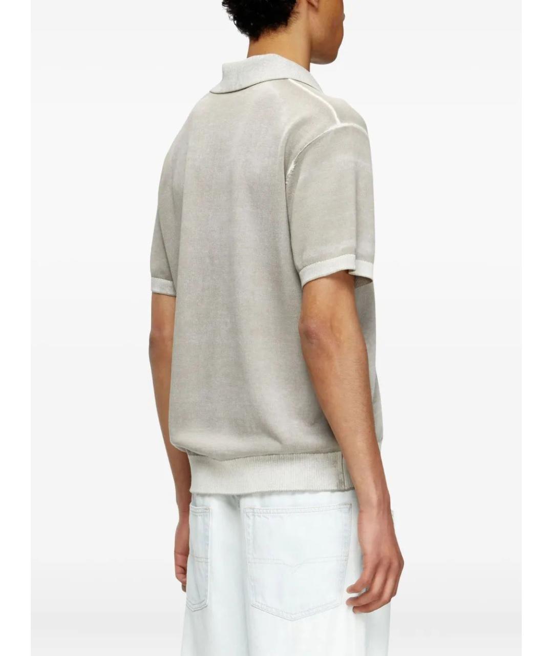 DIESEL Серое вискозное поло с коротким рукавом, фото 4