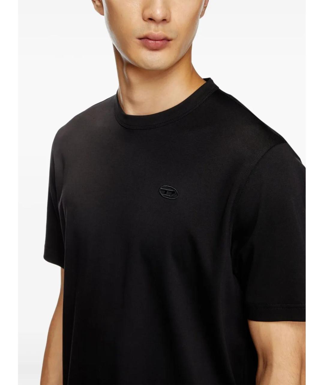 DIESEL Черная хлопковая футболка, фото 5