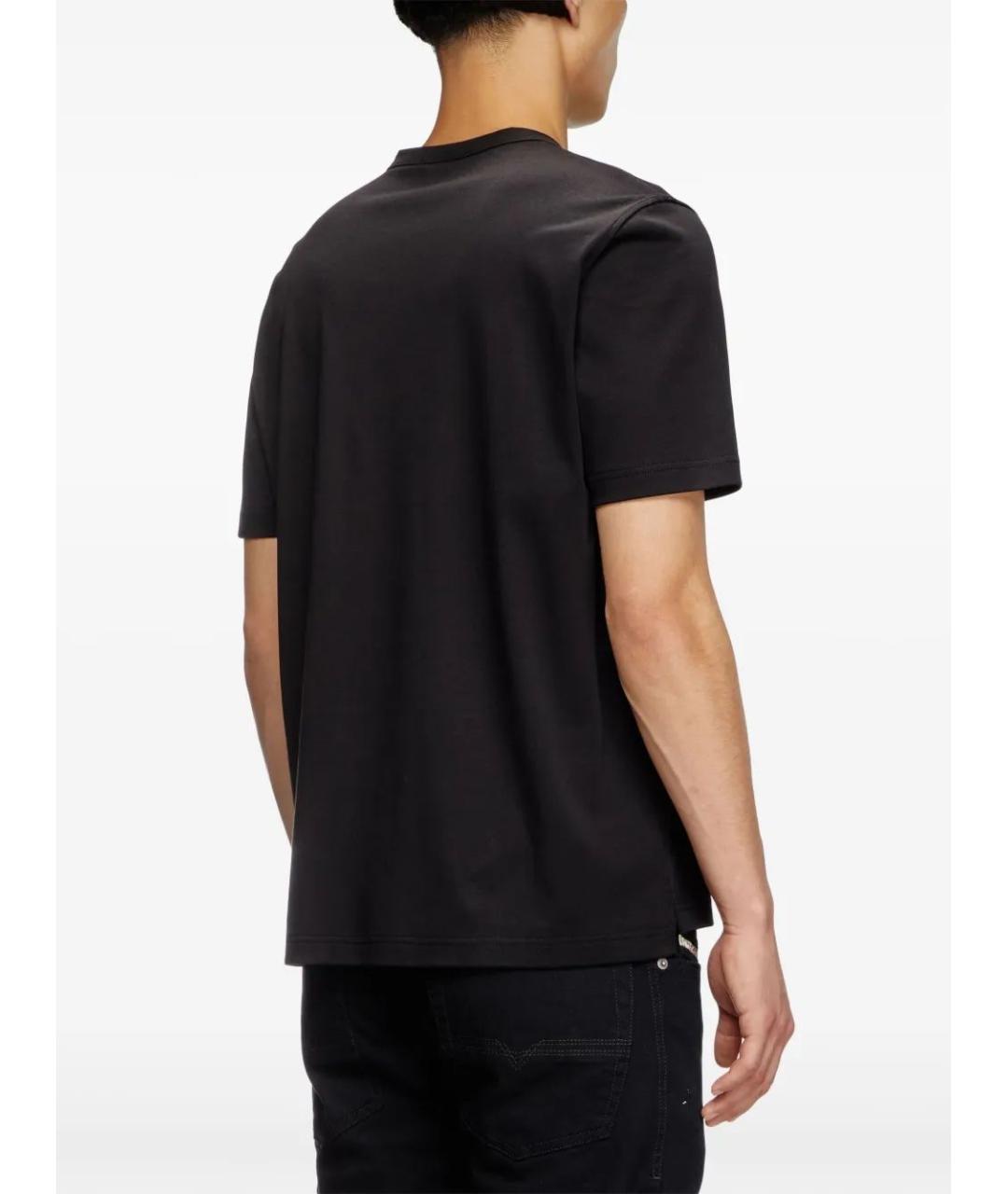 DIESEL Черная хлопковая футболка, фото 4