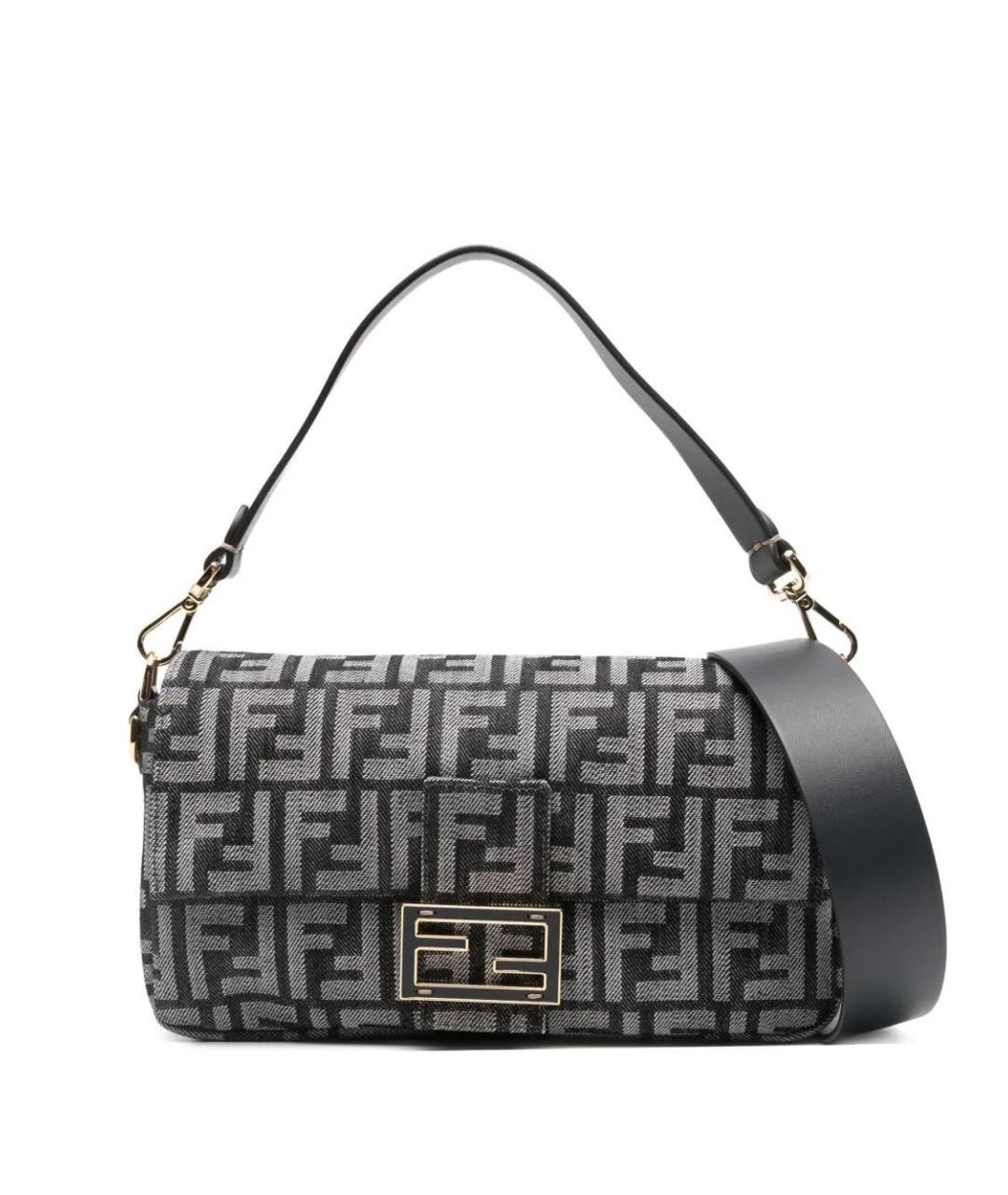 FENDI Черная синтетическая сумка через плечо, фото 1