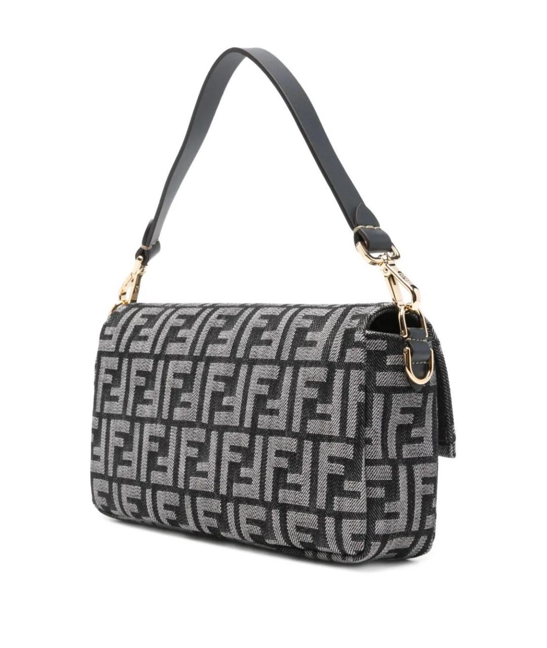 FENDI Черная синтетическая сумка через плечо, фото 3