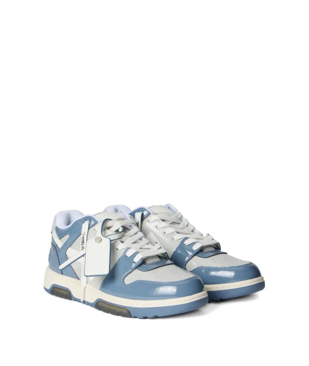 OFF-WHITE Голубые синтетические низкие кроссовки / кеды, фото 2