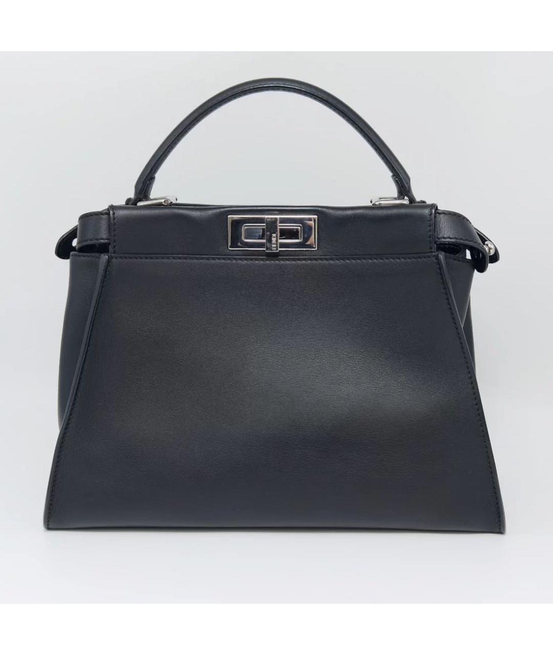 FENDI Черная кожаная сумка через плечо, фото 5