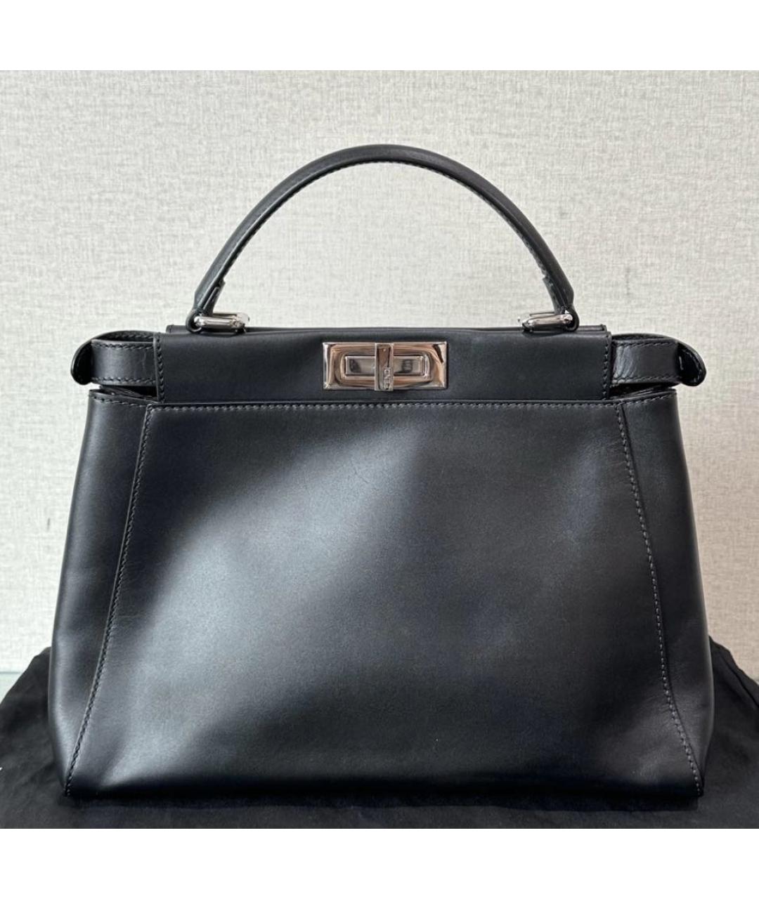 FENDI Черная кожаная сумка через плечо, фото 2