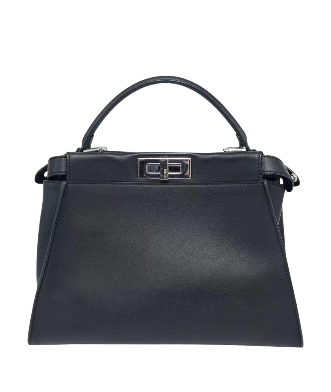 FENDI Черная кожаная сумка через плечо, фото 1