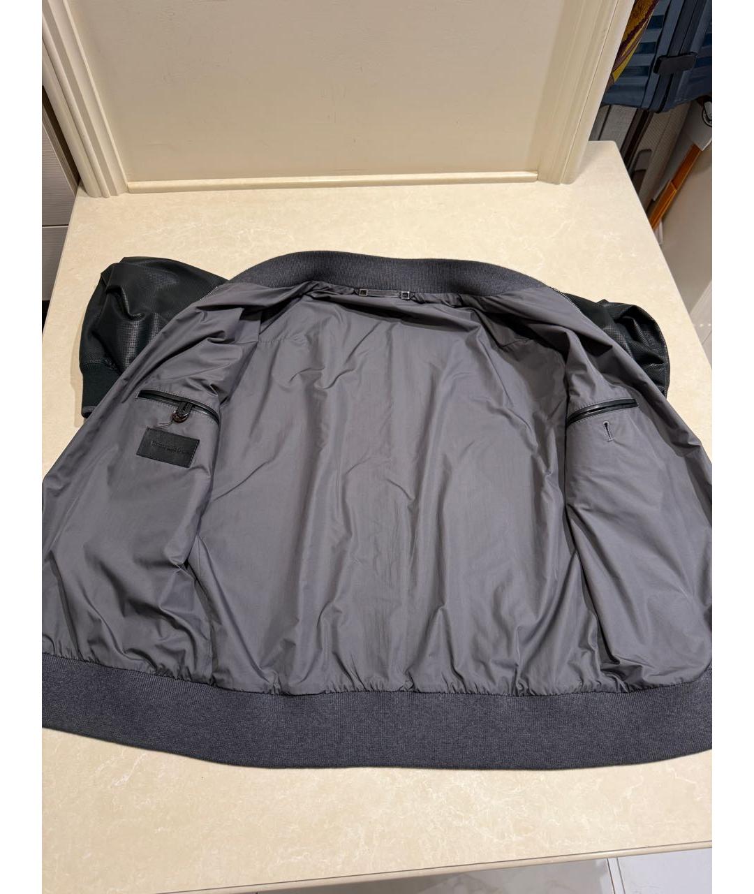 ERMENEGILDO ZEGNA XXX Зеленая кожаная куртка, фото 6