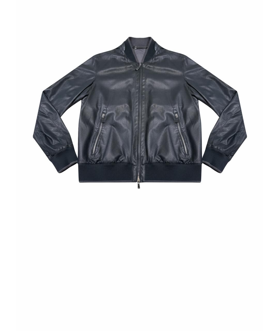 ERMENEGILDO ZEGNA XXX Зеленая кожаная куртка, фото 1