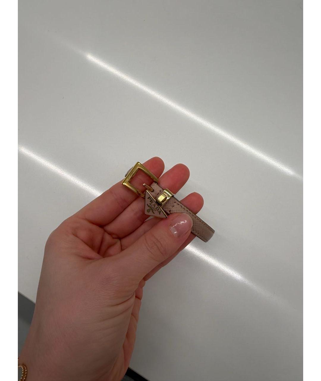 PRADA Бежевый кожаный браслет, фото 2