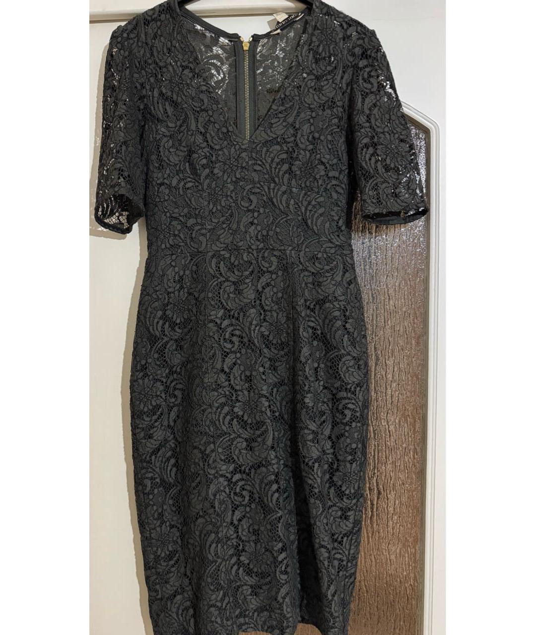 BURBERRY Хаки кружевное коктейльное платье, фото 9