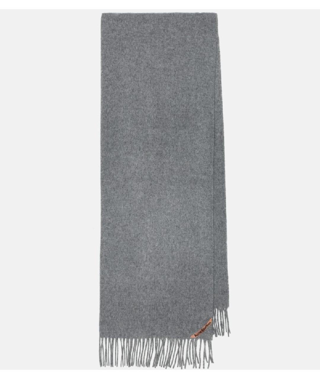 ACNE STUDIOS Серый шерстяной шарф, фото 5