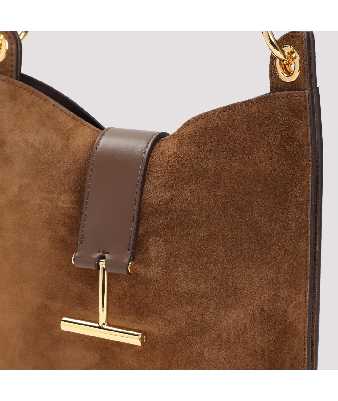 TOM FORD Коричневая замшевая сумка через плечо, фото 5