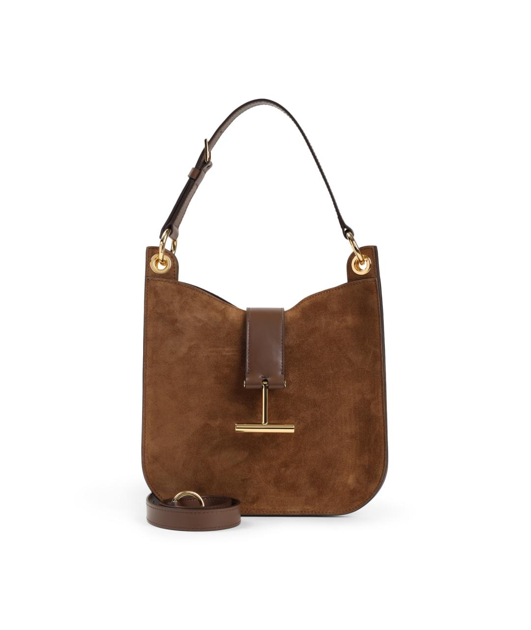 TOM FORD Коричневая замшевая сумка через плечо, фото 1