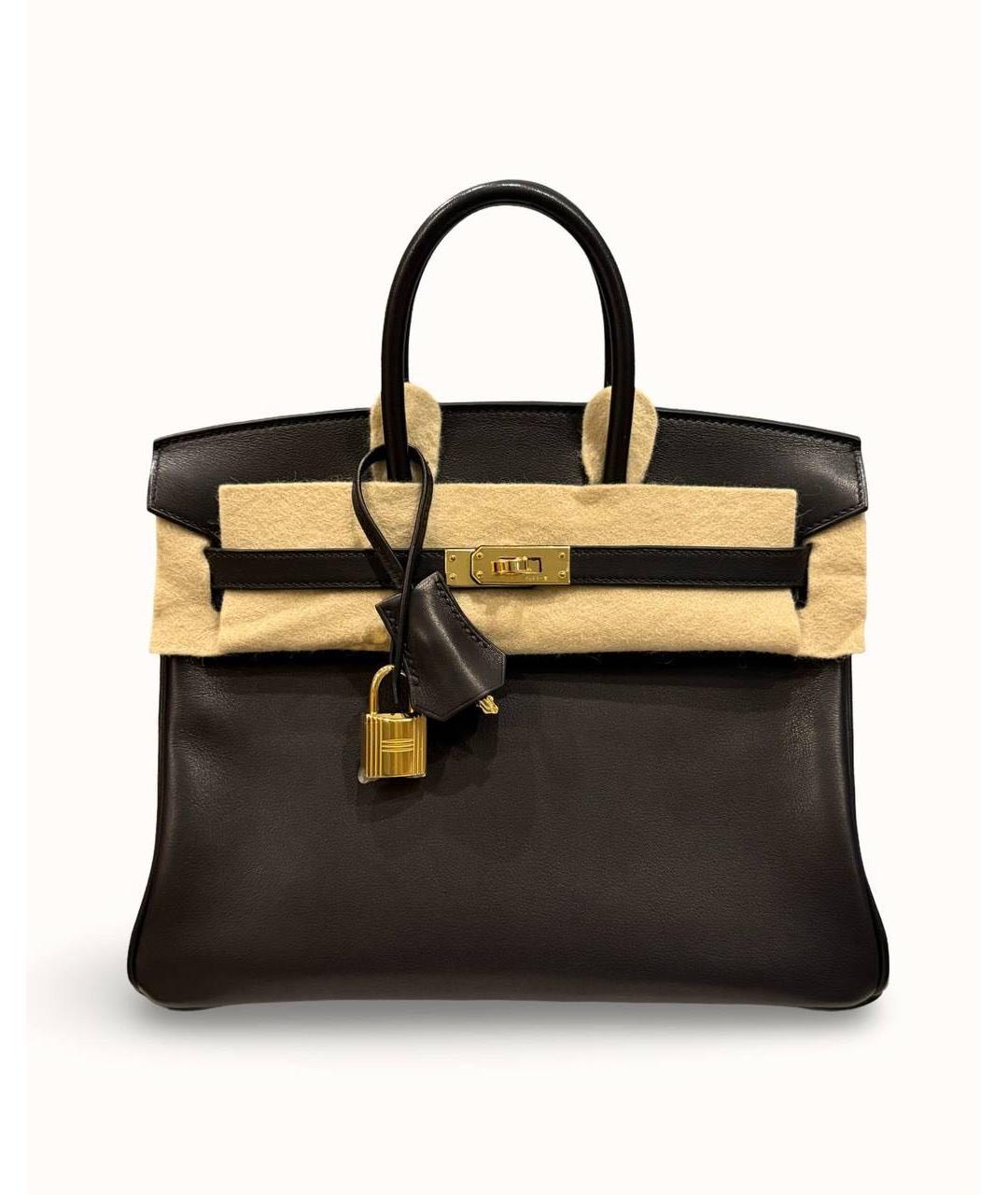 HERMES Черная кожаная сумка с короткими ручками, фото 8